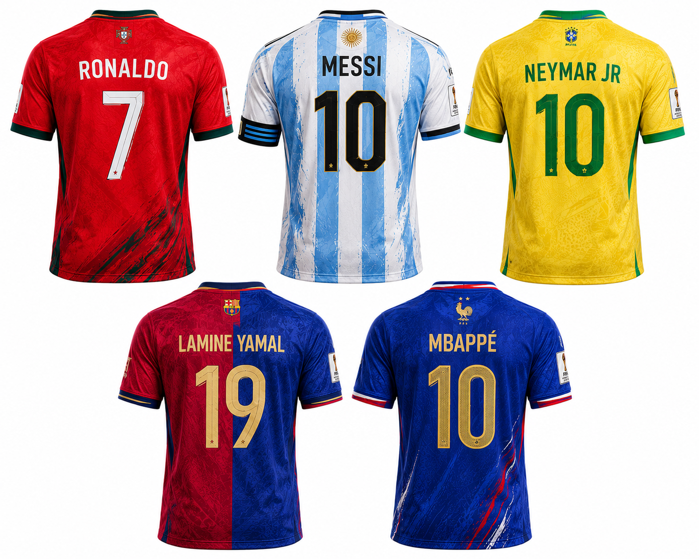football jersey 5 pcs combo back side football jersey 5 pcs combo back side
