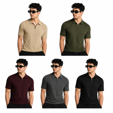 zipper half sleeve plain combo
